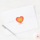 Personalized Retro Smiley Heart Valentine Sticker ラウンドシール (封筒)