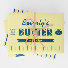 Personalized Retro Stick of Butter Fun Foodie  ラッピングペーパーシート