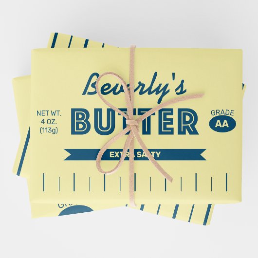Personalized Retro Stick of Butter Fun Foodie  ラッピングペーパーシート