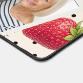 Personalized Retro Strawberry Polka Dot Vintage デスクマット (コーナー)