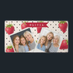 Personalized Retro Strawberry Polka Dot Vintage デスクマット<br><div class="desc">Strawberries are one of those happy, classic designs that instantly make people smile. This customized retro strawberry collection creates a style that is both nostalgic and modern by fusing a soft, traditional polka dot background with amusing vintage charm. Sweet, colorful strawberries are strewn throughout a delicate dotted pattern in this...</div>