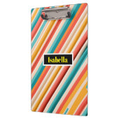 Personalized Retro Striped Clipboard | Colorful  クリップボード (左)