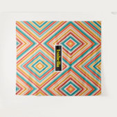 Personalized Retro Striped Tapestry | Colorful   タペストリー (正面(横))