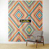 Personalized Retro Striped Tapestry | Colorful   タペストリー (インサイチュ)