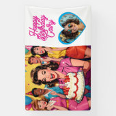 Personalized Retro Surprise Birthday Party Photo 横断幕 (縦)