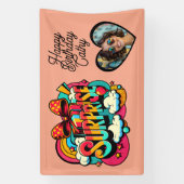 Personalized Retro Surprise Pop Art Party Birthday 横断幕 (縦)