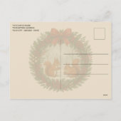 Personalized Retro Wreath With Cute Squirrels シーズンポストカード (裏面)