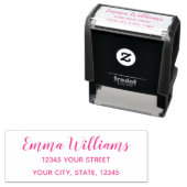 Personalized Return Address Self-inking Stamp Pink セルフインキングスタンプ (インサイチュ)