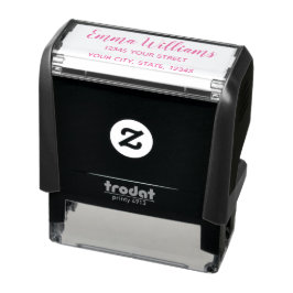 Personalized Return Address Self-inking Stamp Pink セルフインキングスタンプ
