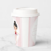 Personalized & Reusable Pink Ballet Girls Party 紙コップ (左)