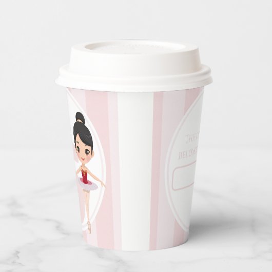 Personalized & Reusable Pink Ballet Girls Party 紙コップ (左)