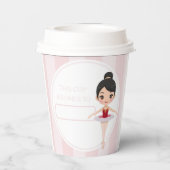 Personalized & Reusable Pink Ballet Girls Party 紙コップ (裏面)
