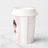 Personalized & Reusable Pink Ballet Girls Party 紙コップ (右)