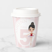 Personalized & Reusable Pink Ballet Girls Party 紙コップ (正面)