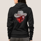 Personalized Rhinestone Cowgirl Hat & Heart Hoodie パーカ (裏面)