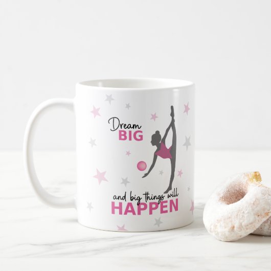 Personalized Rhythmic Gymnast Dream Big Coffee Mug コーヒーマグカップ (ドーナツ)