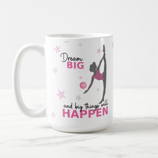 Personalized Rhythmic Gymnast Dream Big Coffee Mug コーヒーマグカップ (左)