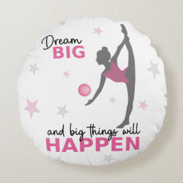 Personalized Rhythmic Gymnast Dream Big Round Pill ラウンドクッション