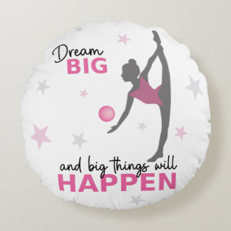 Personalized Rhythmic Gymnast Dream Big Round Pill ラウンドクッション