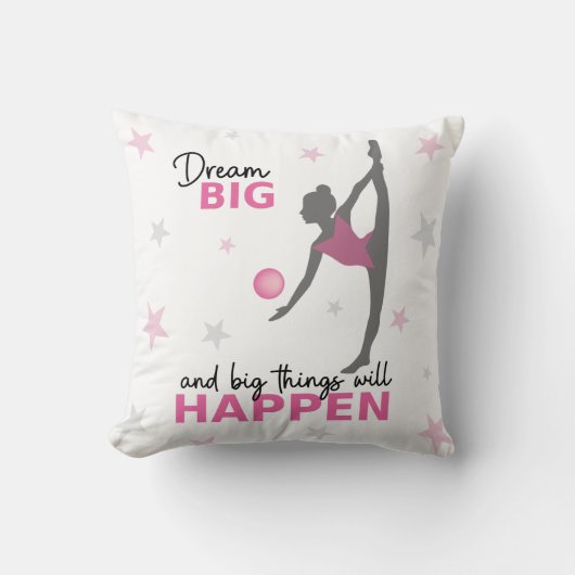 Personalized Rhythmic Gymnast "Dream Big" Throw Pi クッション (正面)