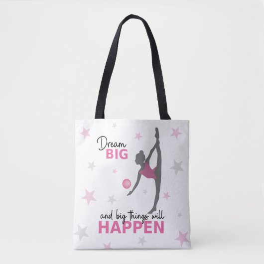 Personalized Rhythmic Gymnast Dream Big Tote Bag トートバッグ (正面)