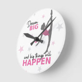Personalized Rhythmic Gymnast Dream Big Wall Clock ラウンド壁時計 (傾斜)