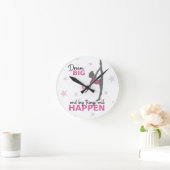 Personalized Rhythmic Gymnast Dream Big Wall Clock ラウンド壁時計 (ホーム)
