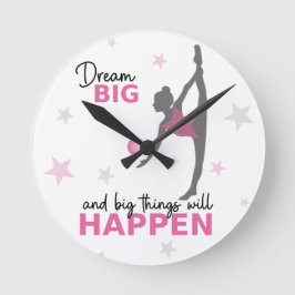 Personalized Rhythmic Gymnast Dream Big Wall Clock ラウンド壁時計