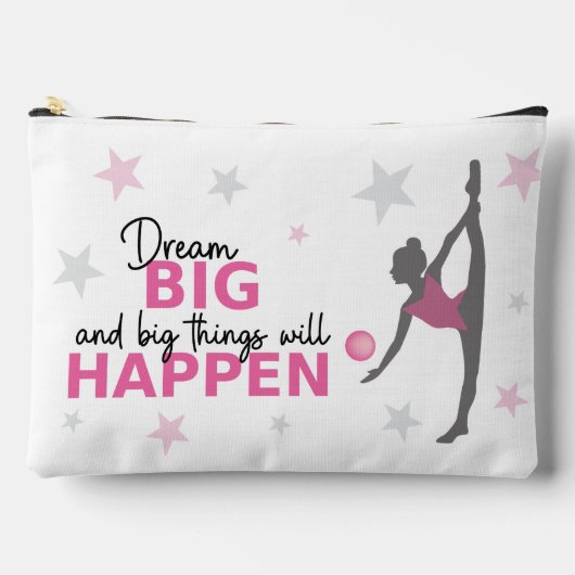 Personalized Rhythmic Gymnast Dream Big Zipper Pou アクセサリーポーチ (正面)