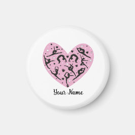 Personalized Rhythmic Gymnastics Magnet Pink Heart マグネット