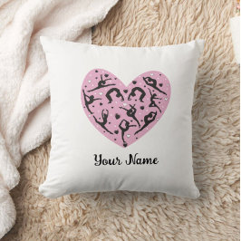 Personalized Rhythmic Gymnastics Pillow Pink Heart クッション