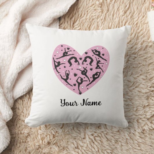 Personalized Rhythmic Gymnastics Pillow Pink Heart クッション