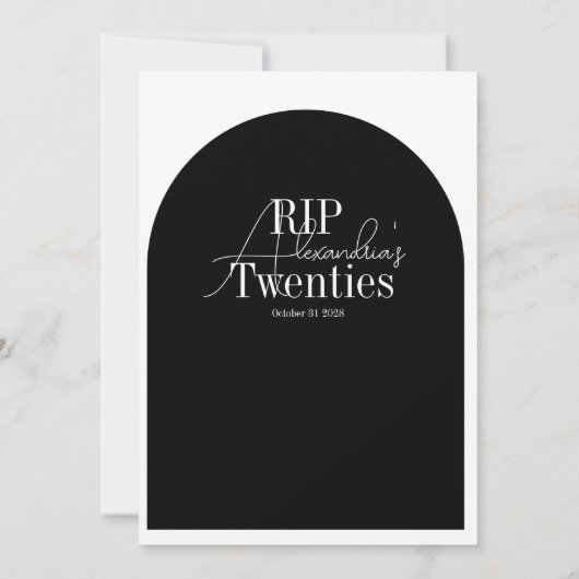 Personalized RIP 20s 30th birthday party 招待状 (裏面)