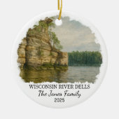 Personalized River Dells Ornament, Wisconsin セラミックオーナメント (正面)
