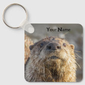 Personalized River Otter Keychain - Add Your Name キーホルダー (正面)