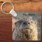Personalized River Otter Keychain - Add Your Name キーホルダー (正面)