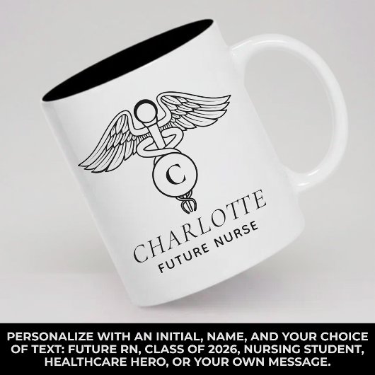 Personalized RN Mug Monogram Nursing Student Gift ツートーンマグカップ
