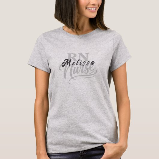 Personalized RN Name T-Shirt for Women Tシャツ (正面)