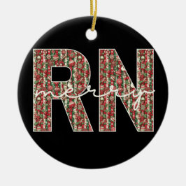 Personalized RN Nurse First Year Christmas Keepsak セラミックオーナメント