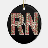 Personalized RN Nurse First Year Christmas Keepsak セラミックオーナメント (左)