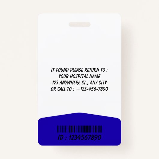 Personalized RN Nurse Identification Badge バッジ (裏面)