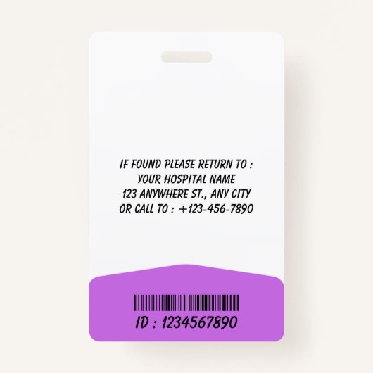 Personalized RN Nurse Identification Badge バッジ (裏面)