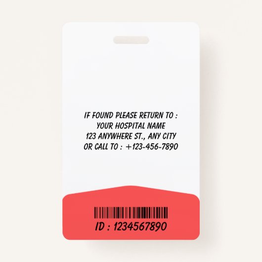 Personalized RN Nurse Identification Badge  バッジ (裏面)