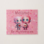 Personalized Robot Valentine's Day Puzzle ジグソーパズル (横)