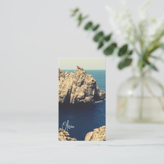personalized rocky shore line beach side - typo 名刺 (スタンド正面)