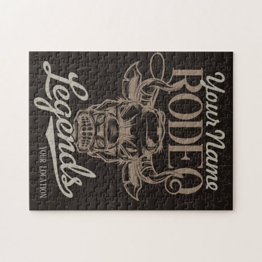 Personalized Rodeo Old West Steer Roping Legends  ジグソーパズル (横)
