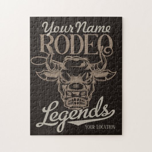 Personalized Rodeo Old West Steer Roping Legends ジグソーパズル (縦)