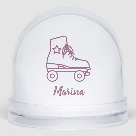 Personalized Roller Skate Snow Globe Gift for Girl (正面)