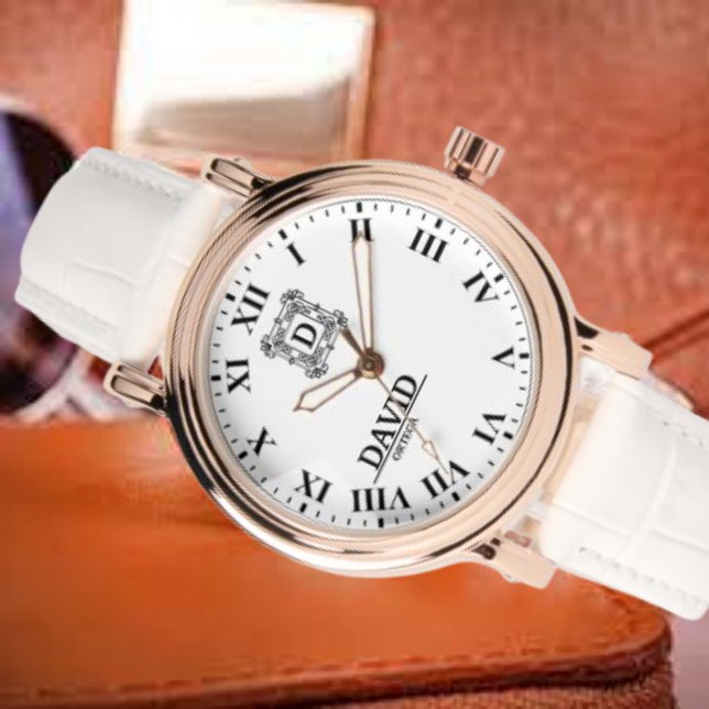 Personalized  Roman NumeralCustom Engraved Name Ti 腕時計 (クリエイターアップロード済み)