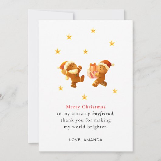 Personalized Romantic Boyfriend Christmas Card シーズンカード (正面)